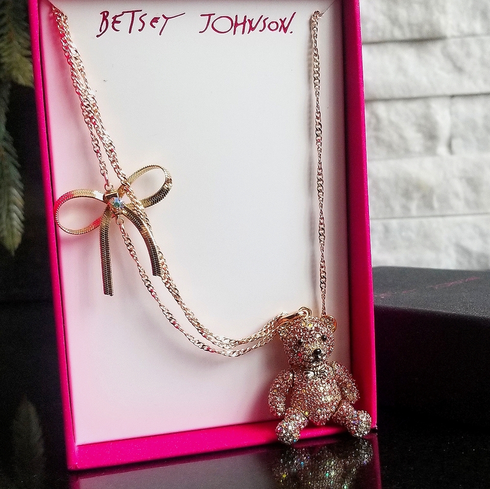 Betsy Johnson Bear necklace